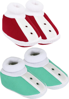 

Neska Moda 0 To 12 Month Set Of 2 Baby Booties(Toe to Heel Length - 12 cm Maroon)