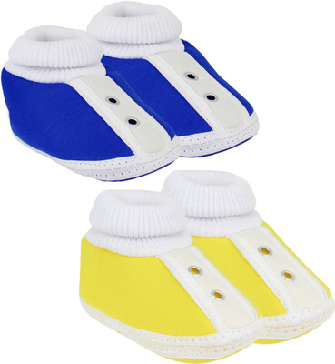 

Neska Moda 0 To 12 Month Set Of 2 Baby Booties(Toe to Heel Length - 12 cm Blue)