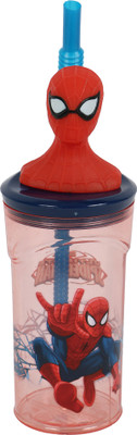 

HMI 3D Head Spider-Man 400 ml Sipper(Pack of 1, Red, Blue), Blue;red