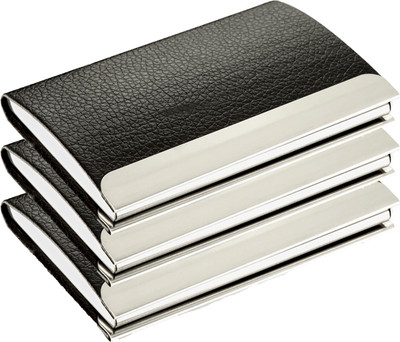 

Flipkart SmartBuy High Quality Executive/Official Pack of 2 Black Matt Finish ATM/ID/Visiting SUPER SLEEK 10 Card Holder(Set of 3, Black)