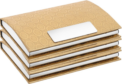 

Flipkart SmartBuy High Quality | Pack of 3 | Golden Shine Finish Textured Executive ATM/ID/Visiting SUPER SLEEK, Sturdy 10 Card Holder(Set of 3, Gold)