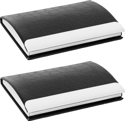 

Flipkart SmartBuy High Quality | Black Shine Finish Textured Executive ATM/ID/Visiting SUPER SLEEK, Sturdy 10 Card Holder(Set of 2, Black)