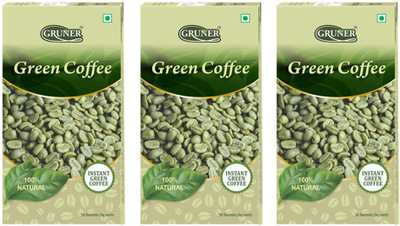

Gruner Gruner's Natural Unroasted Green Coffee Powder (Combo 3 Pack) Instant Coffee(3 x 60 g)