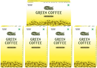 

Gruner Gruner's Lemon Flavored Unroasted Green Coffee Powder (Combo 5 Pack) Instant Coffee(5 x 90 g)