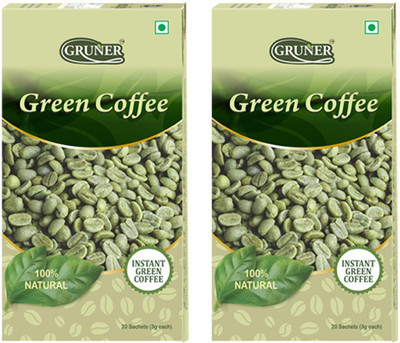 

Gruner Gruner's Natural Unroasted Green Coffee Powder (Combo 2 Pack) Instant Coffee(2 x 60 g)