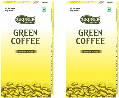 

Gruner Gruner's Lemon Flavored Unroasted Green Coffee Powder (Combo 2 Pack) Instant Coffee(2 x 90 g)