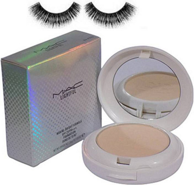

studio Eyelashes&Mac Lightful Marine 2 in 1 Bright Press Powder And Foundation For Light And Medium Skin Compact 20 g (NATURAL) (Set of 2)(Set of 2)