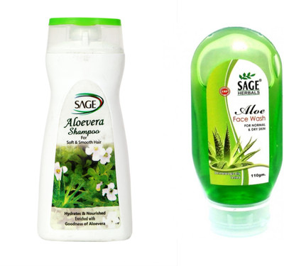 

Sage Herbals Combo Of Aloe-Vera Shampoo & Aloe Vera Face Wash(Set of 2)