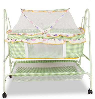 

Baybee Baby-Nest Swing Cradle- Lightweight and Transportable with Removable Mosquito Net-Canopy and Wheels | Suitable For Boys & Girls(Green)