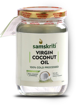 

Samskriti Virgin & cold processed Coconut Oil Glass Bottle(300 ml)