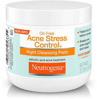 

Neutrogena Oil-Free Acne Stress Control Night Cleansing Pads, 60 Count(150 g)