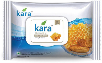 

Kara Face Wipes, Honey & Almond (30 Pulls)(Pack of 30)