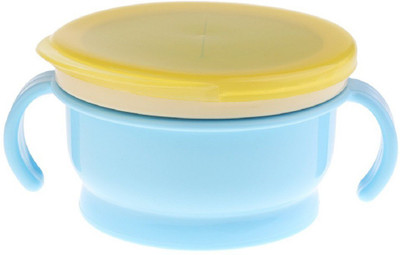 

SYGA Baby Feeding Bowl Snack Catcher Cup Safe Container Traveling Double Handle Plastic Bowl (Blue) - Plastic(Blue)
