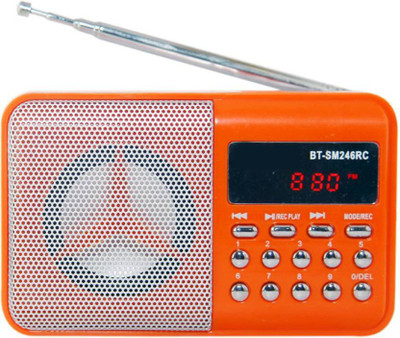 

CRETO latest BIT SM246 Fm radio support usb , memory card, aux in , recording FM Radio(orange)
