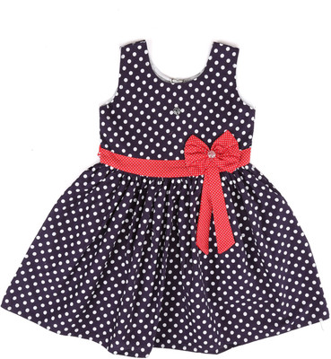 

Arshia Fashions Girls Midi/Knee Length Casual Dress(Blue, Sleeveless