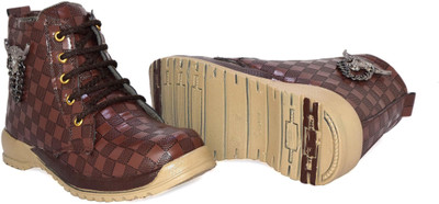 

D'zigners Boys Lace Casual Boots(Brown