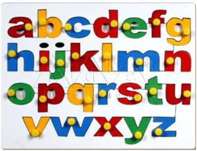

SHRIBOSSJI Small Alphabet Insert Board - Wooden Educational Toys(Multicolor)