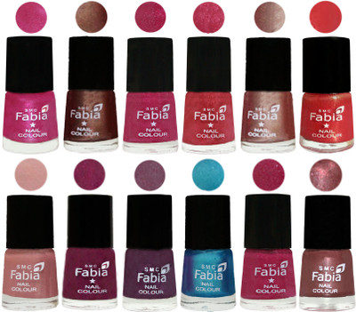

Fabia Nail Polish Pack of 12(6 Ml Each) Professional Serious Nail Polish Pink-Light Coffee-Magenta-Shock Pink Light-Light Nude-Red Orange-Shrimp Pastell-Cherry Blossom-Light Jam-Denim-Hot Magenta-Dark Red Chrome(Pack of 12)