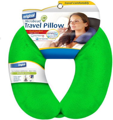 Royalkart Imported MicroBead Travel Neck Pillow - Bright Green for Car,Bus,Train & Flight Neck Pillow(Green)