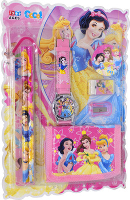 

Confidence Stationary set Cartoon Art Plastic Pencil Box(Set of 8, Pink)