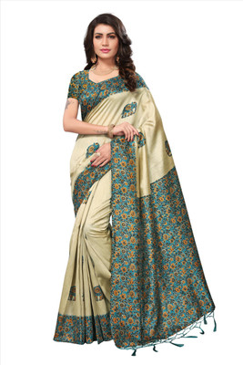 Rightshape Printed Bollywood Dupion Silk, Art Silk Saree(Multicolor)