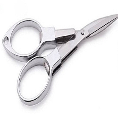 

BOXO Small trimming Folding scissor For Men, 20 Gram, Silver, Pack of 1, (10040) Scissors(Set of 1, silver)