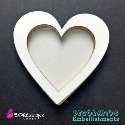 

Expressions Craft Stamps Designer Shaker Card-Heart Mixed media Frame DIY Decorative Embellishments Theme, Scrapbook Kit(DIY)