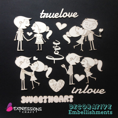 

Expressions Craft Stamps Designer Couples in love Mixed media DIY Decorative Embellishment Theme, Scrapbook Kit(DIY)