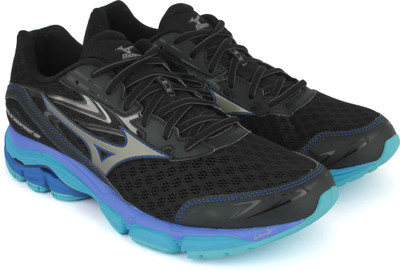 

Mizuno WAVE INSPIRE 12 Running Shoes For Men(Black, Black / metallic shadow / dazzling blue