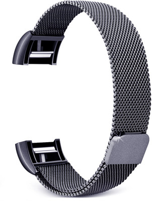 

House of Quirk Fitbit Charge2 Milanese Band Magnetic Wristbands Mesh Metal Replacement Bracelet Space Grey Smart Watch Strap(Grey)
