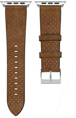 

House of Quirk Leather Watch Strap 42mm Breathable Smart Watch Strap(Brown)