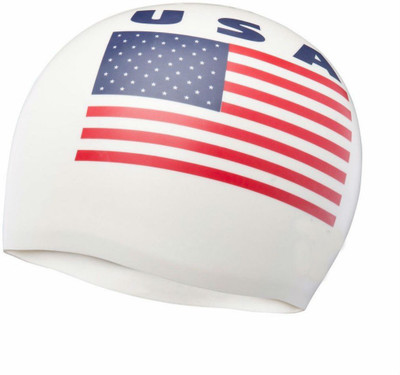 

Shrih Durable USA Swim Silicone Cap Swimming Cap(White, Pack of 1)