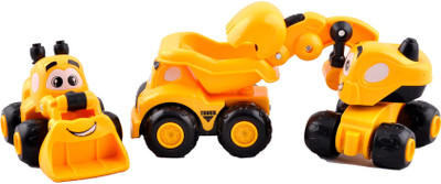 

Kidzfan Unbreakable Construction Automobiles Toy Set | Yellow and Black | Pack Of 3(yellow)