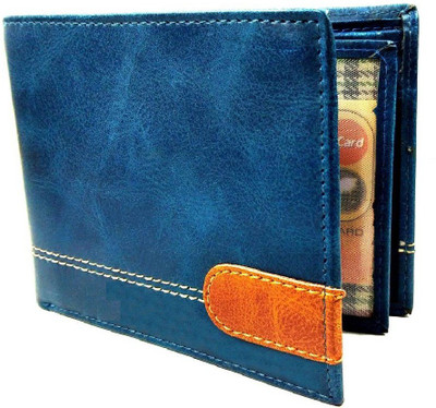 

Accezory Men Blue Artificial Leather Wallet(6 Card Slots)