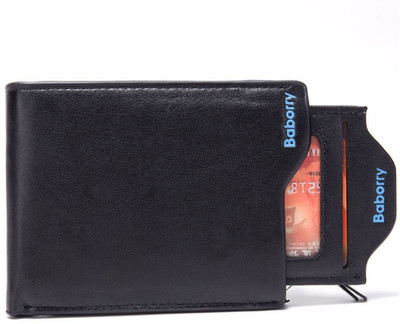 

BABORRY Men Black Genuine Leather Wallet(9 Card Slots)