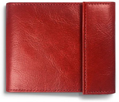

Firdekho Men Red Genuine Leather Money Clip(3 Card Slots), Russet red