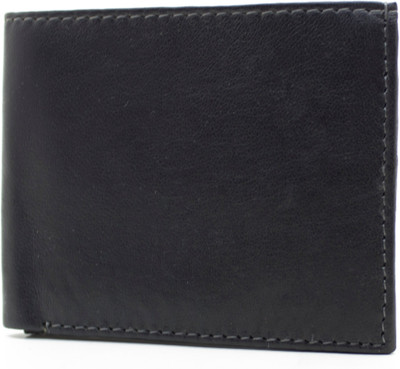 

DELMA Men Black Genuine Leather Wallet(4 Card Slots)