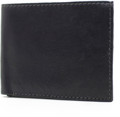 

DELMA Men Black Genuine Leather Wallet(4 Card Slots)