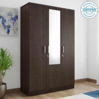 

Spacewood Weave Engineered Wood 3 Door Wardrobe(Finish Color - Vermount, Mirror Included)