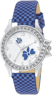Miss Perfect BLUE butterfly Leather for women Watch - For Men & Women