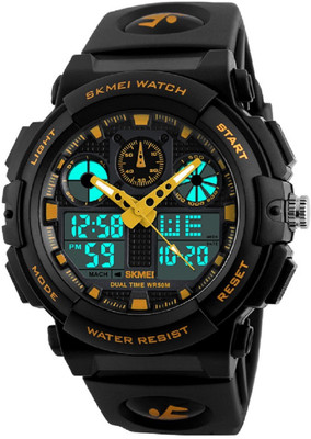 

Skmei 1270 Black Gold Chronograph Analog-digital Watch - For Men
