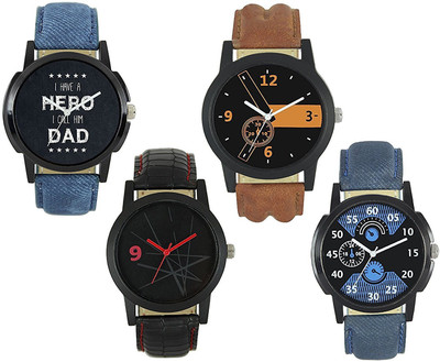 

Aaradhya Fashion New Stylist Multicolor L1278 Four Pec Combo for Men Watch - For Boys
