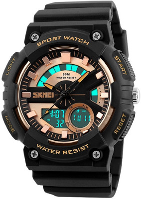 

Skmei 1235 Black Gold Chronograph Digital Watch - For Men