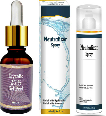

Cosderma Glycolic Acid 25% Neutralizer Spray Skin whitening Fairness Anti-pigment Tan Removal Glow(130 ml)