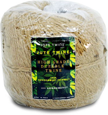 

Happie Shop 500 Metre Twisted Burlap Jute Twine Rope Natural Hemp Linen Cord String