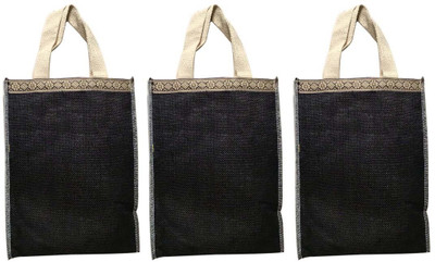 

Srujan SHLB-15 Black (pack of 3) Lunch Bag(Black, 10 L)
