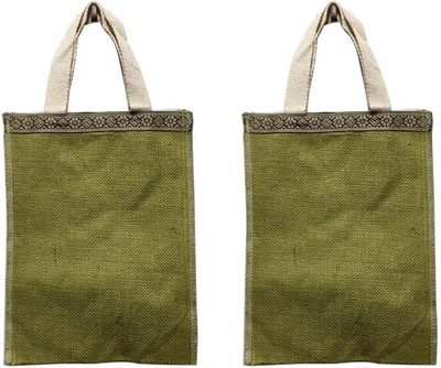 

Srujan SHLB-14 Green (pack of 2) Lunch Bag(Green, 10 L)