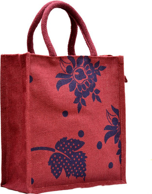 

AGGDA Jute Burlap Waterproof Lunch Bag(Maroon, 12 L)