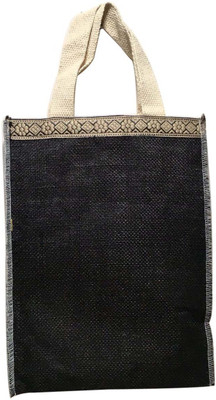 

Srujan SHLB-01 Jute Black Lunch Bag(Black, 10 L)