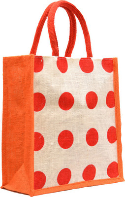 

AGGDA Jute Waterproof Lunch Bag(White, 12 L)